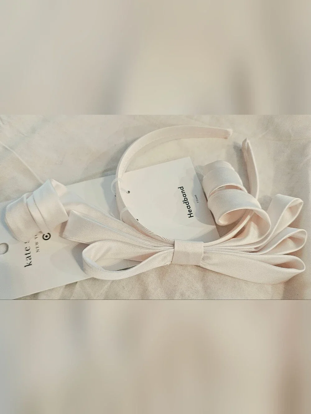 Kate Spade New York Target Cream Satin Bow Headband